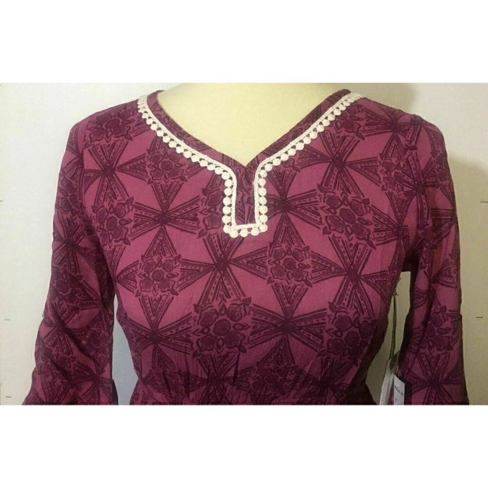 O'Neill Girls Purple LS ILA Kaftan Dress L - Picture 4 of 6